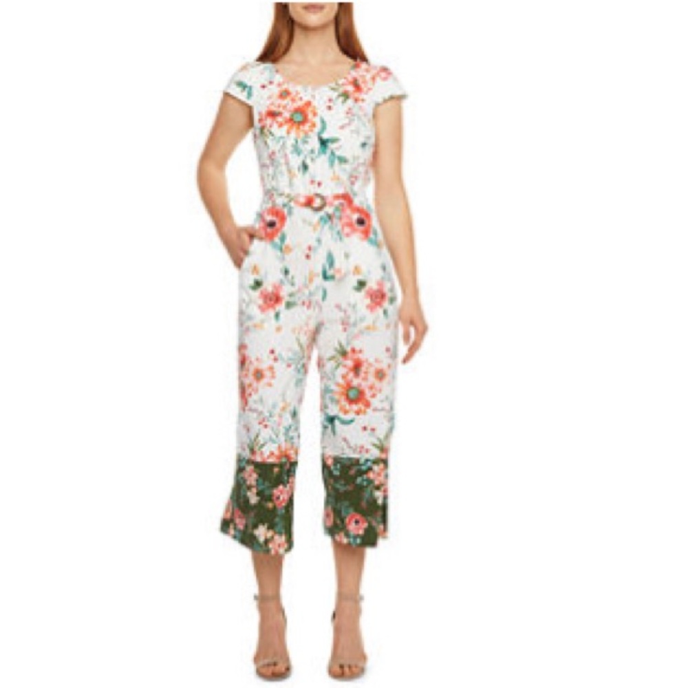 Rabbit Floral Cropped Jumpsuit